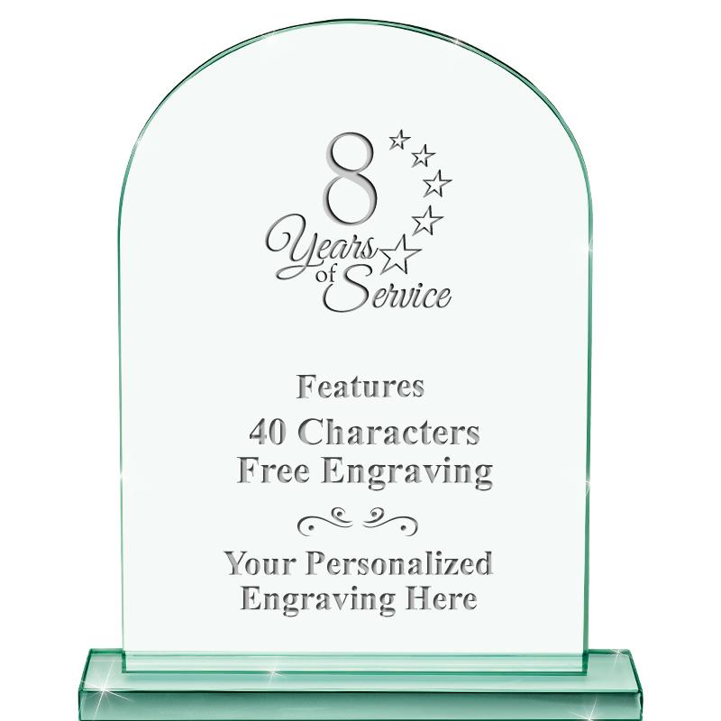 6.25" JADE KEYSTONE CRYS AWARD