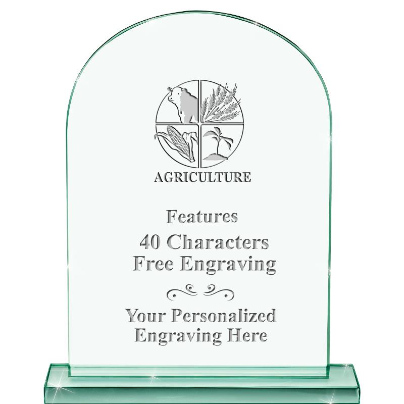 6.25" JADE KEYSTONE CRYS AWARD