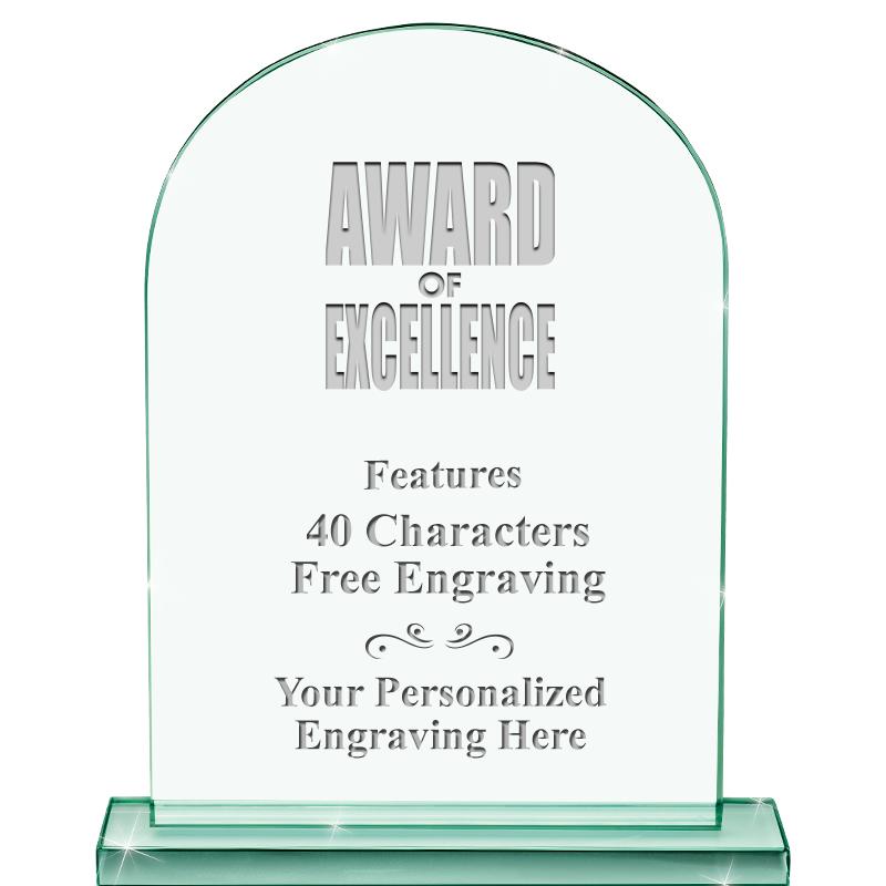 6.25" JADE KEYSTONE CRYS AWARD