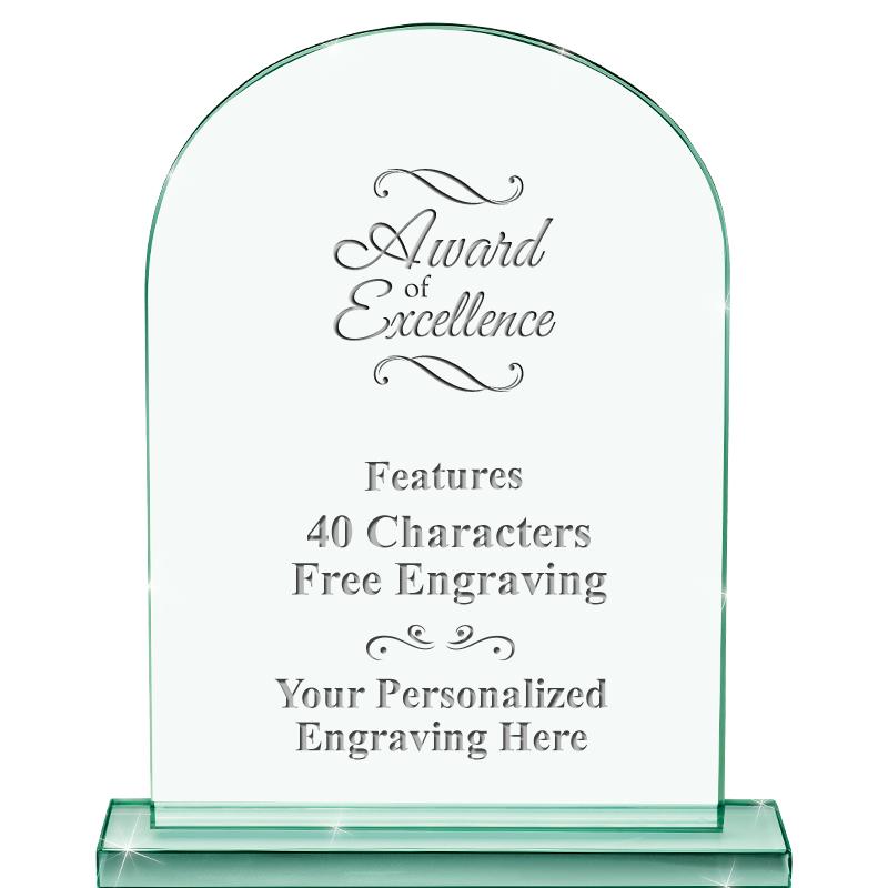 6.25" JADE KEYSTONE CRYS AWARD