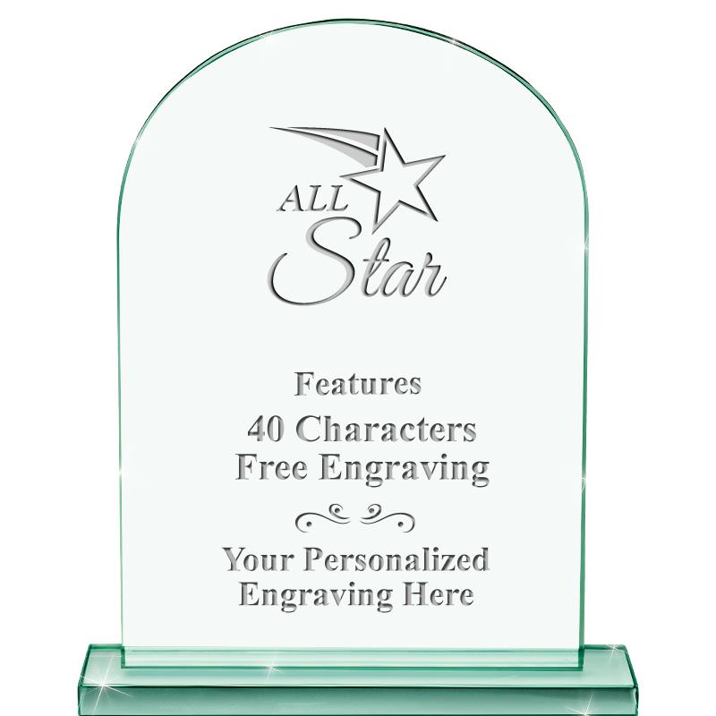 6.25" JADE KEYSTONE CRYS AWARD