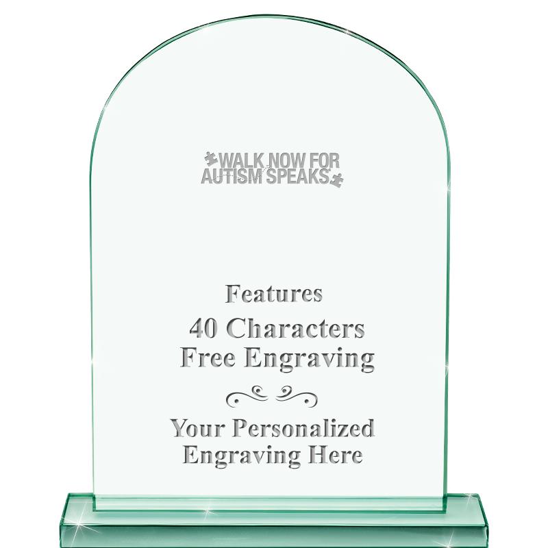 6.25" JADE KEYSTONE CRYS AWARD