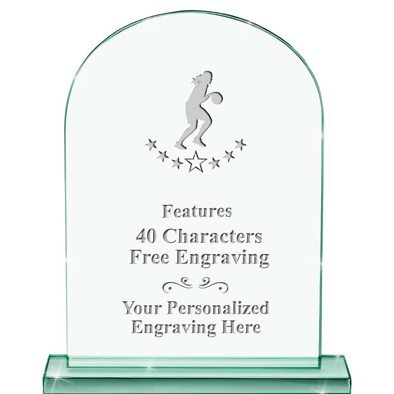 6.25" JADE KEYSTONE CRYS AWARD