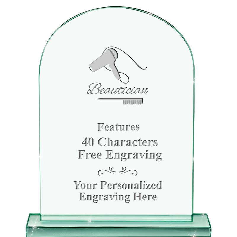 6.25" JADE KEYSTONE CRYS AWARD