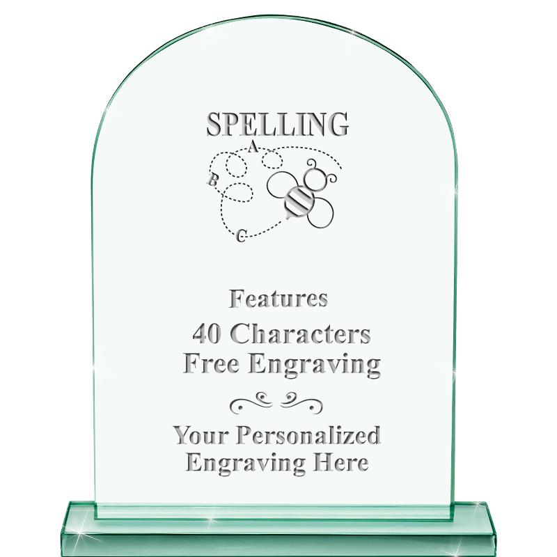 6.25" JADE KEYSTONE CRYS AWARD