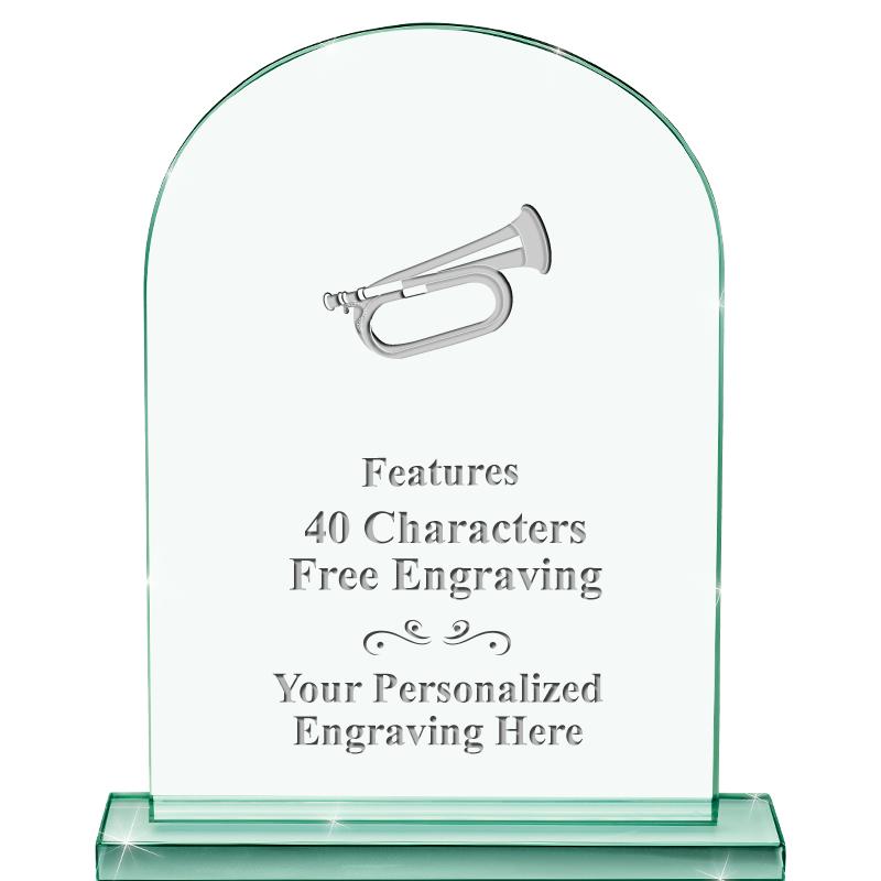 6.25" JADE KEYSTONE CRYS AWARD