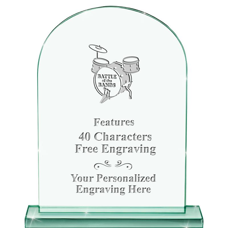 6.25" JADE KEYSTONE CRYS AWARD