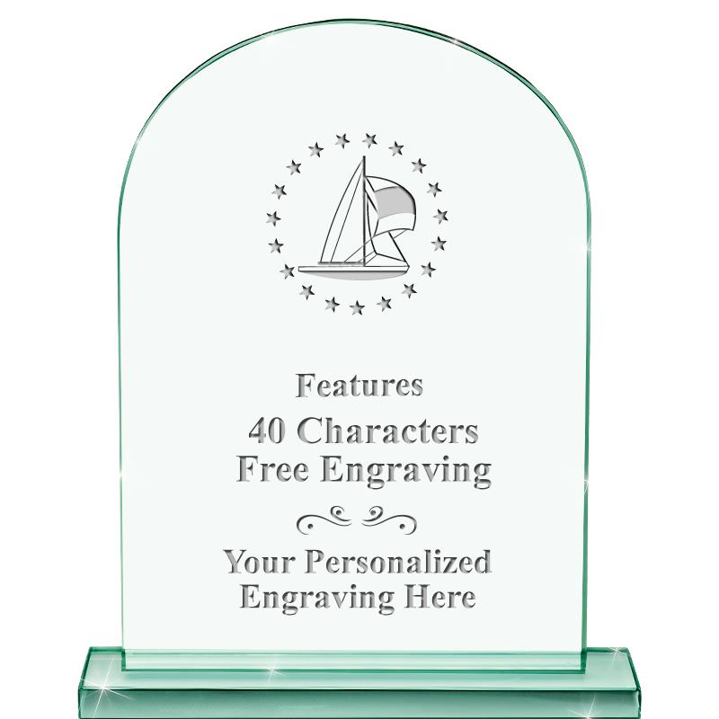 6.25" JADE KEYSTONE CRYS AWARD