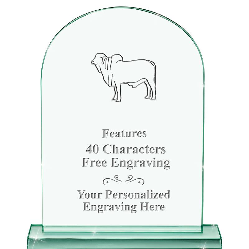 6.25" JADE KEYSTONE CRYS AWARD