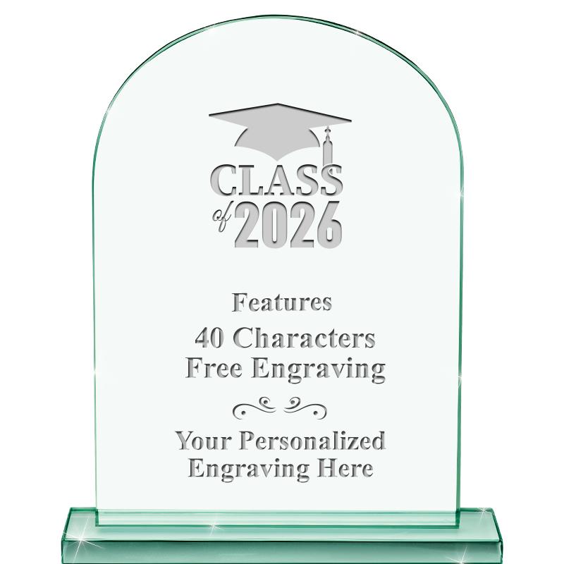 6.25" JADE KEYSTONE CRYS AWARD