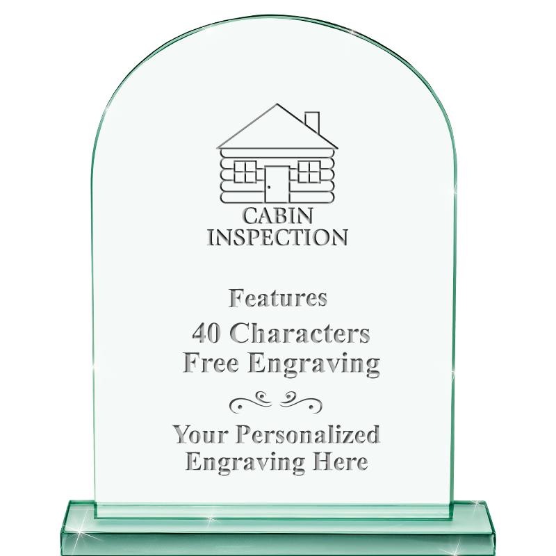 6.25" JADE KEYSTONE CRYS AWARD