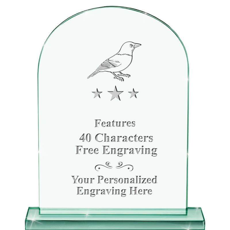 6.25" JADE KEYSTONE CRYS AWARD