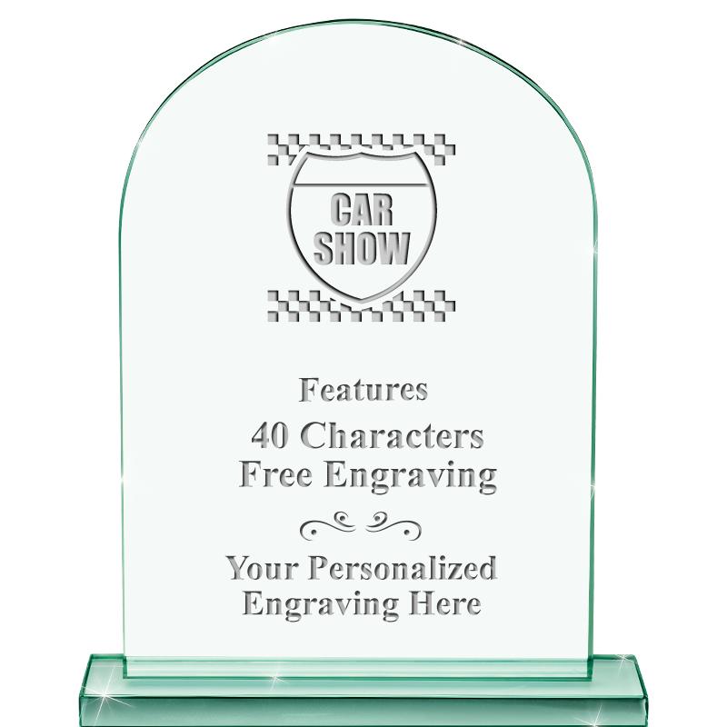 6.25" JADE KEYSTONE CRYS AWARD