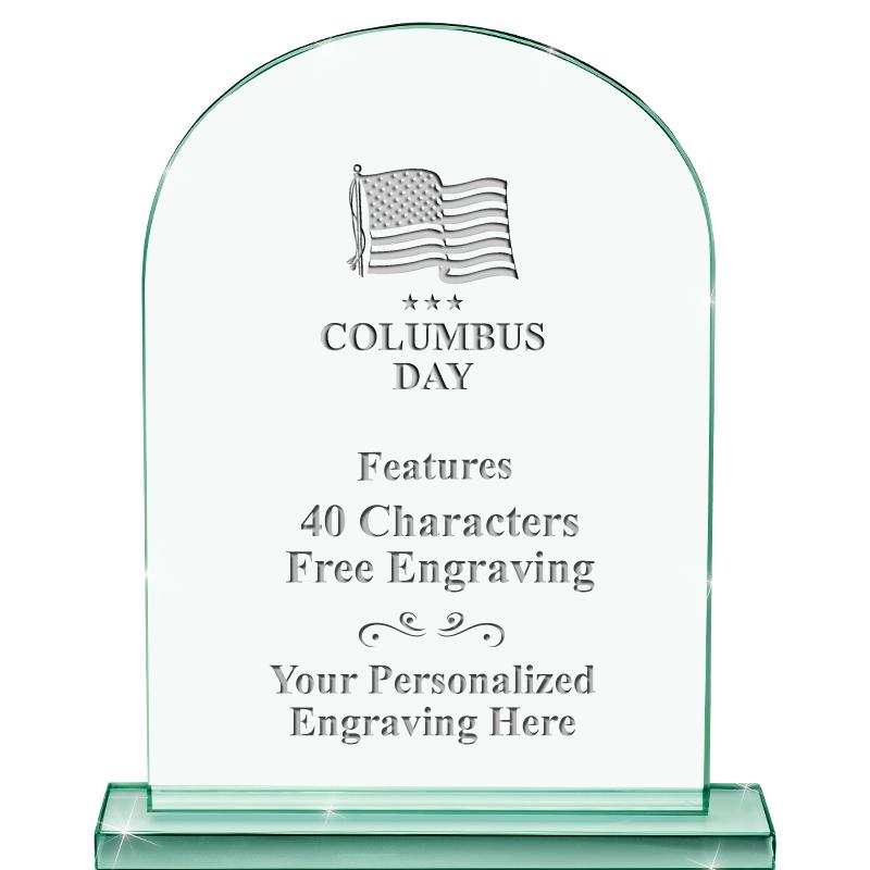 6.25" JADE KEYSTONE CRYS AWARD