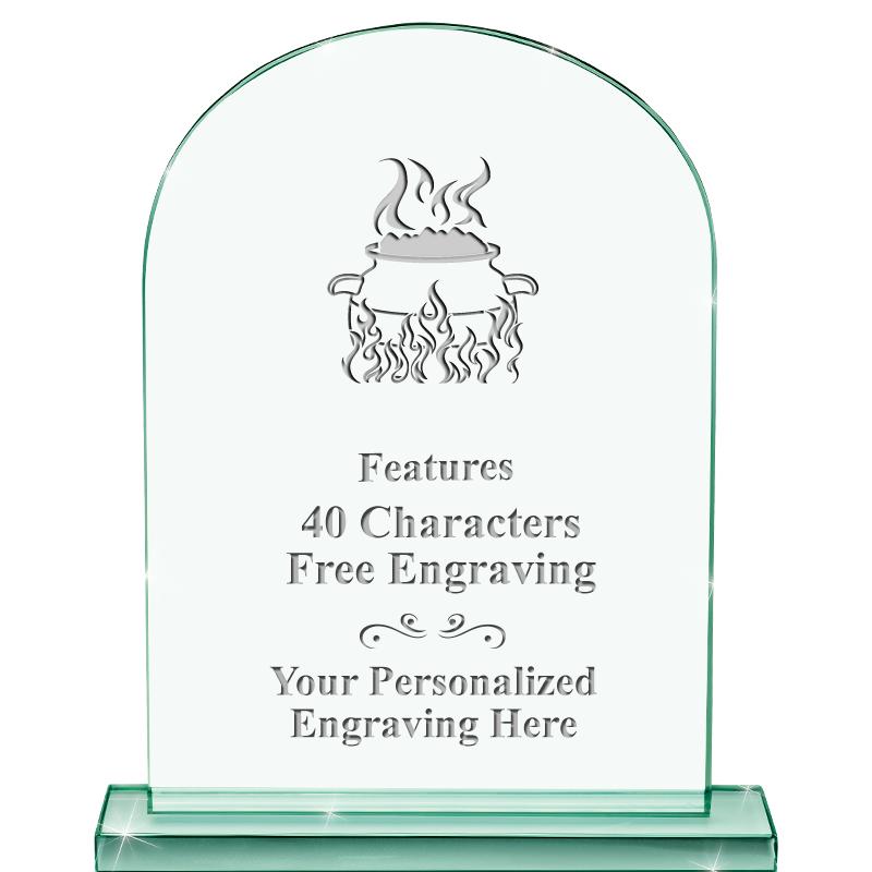 6.25" JADE KEYSTONE CRYS AWARD