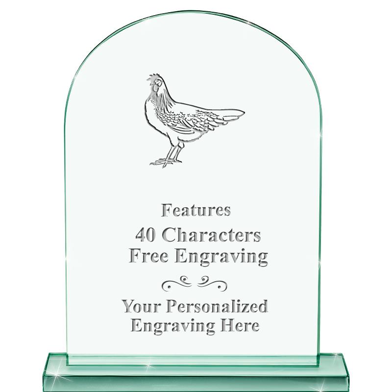 6.25" JADE KEYSTONE CRYS AWARD