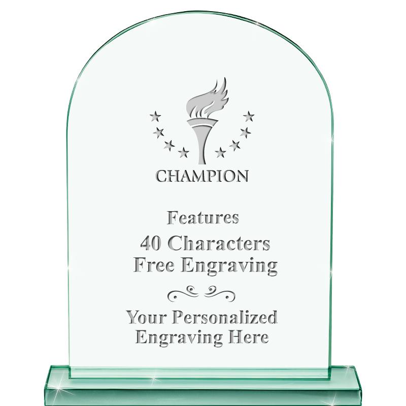 6.25" JADE KEYSTONE CRYS AWARD