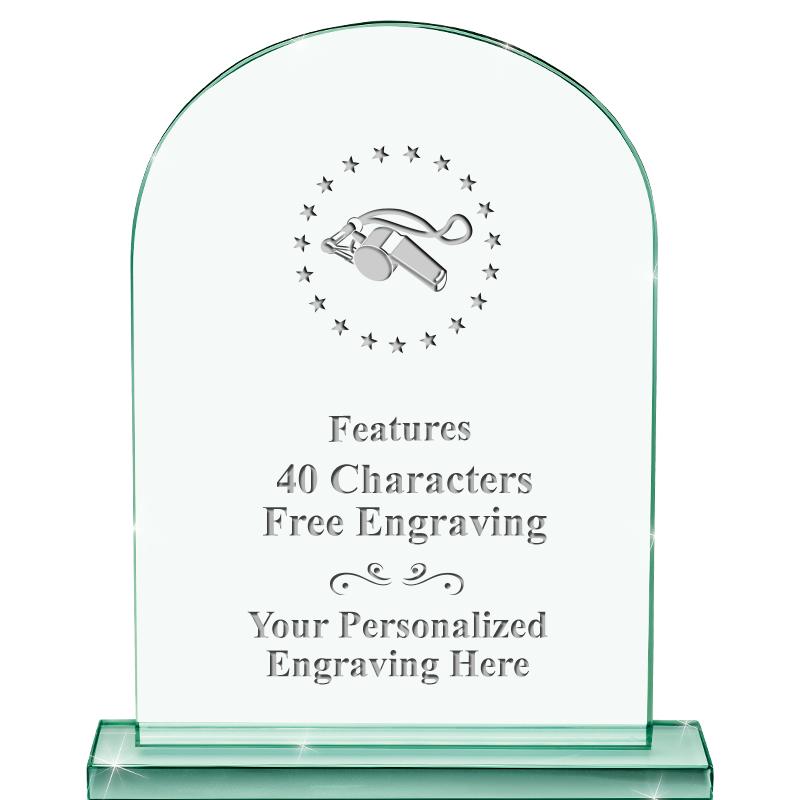 6.25" JADE KEYSTONE CRYS AWARD