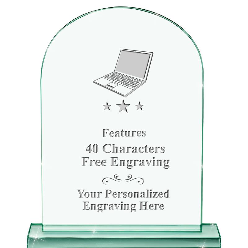 6.25" JADE KEYSTONE CRYS AWARD