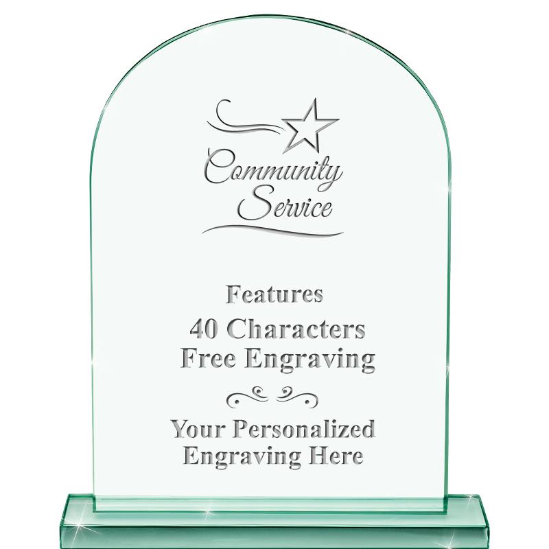 6.25" JADE KEYSTONE CRYS AWARD