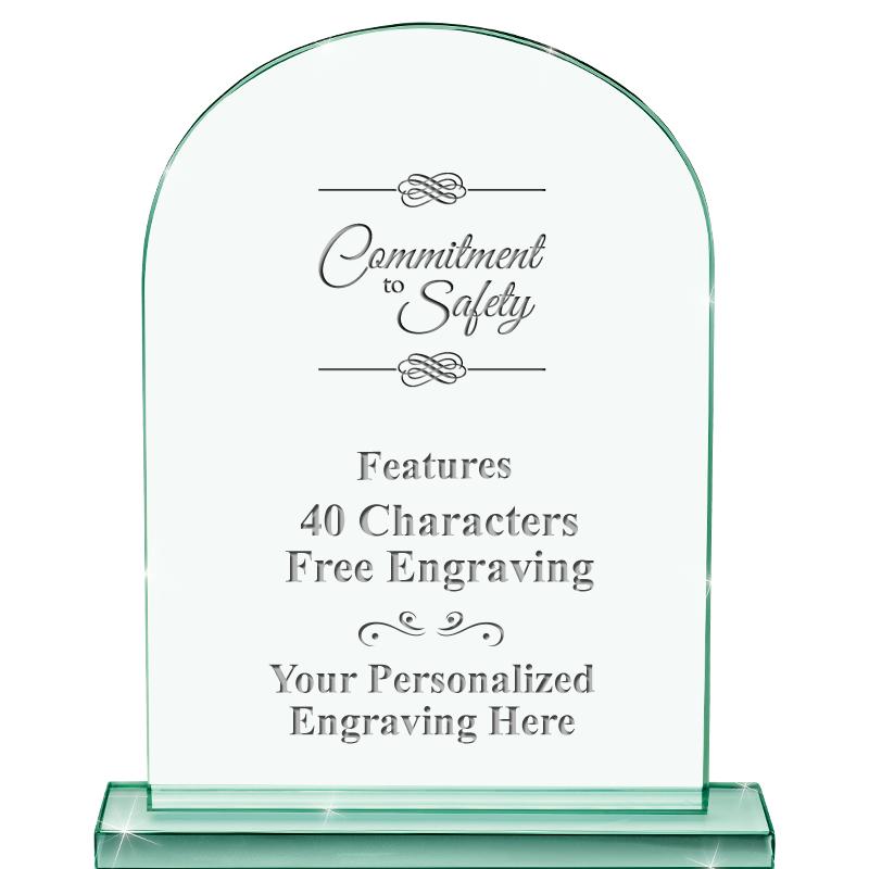 6.25" JADE KEYSTONE CRYS AWARD