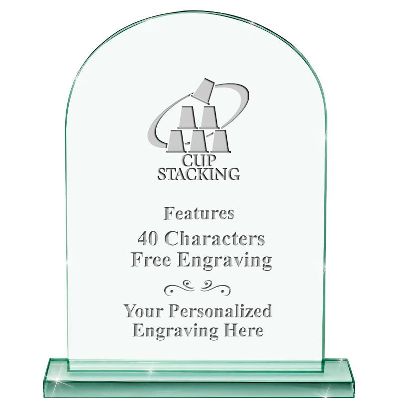 6.25" JADE KEYSTONE CRYS AWARD