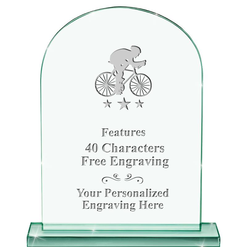 6.25" JADE KEYSTONE CRYS AWARD