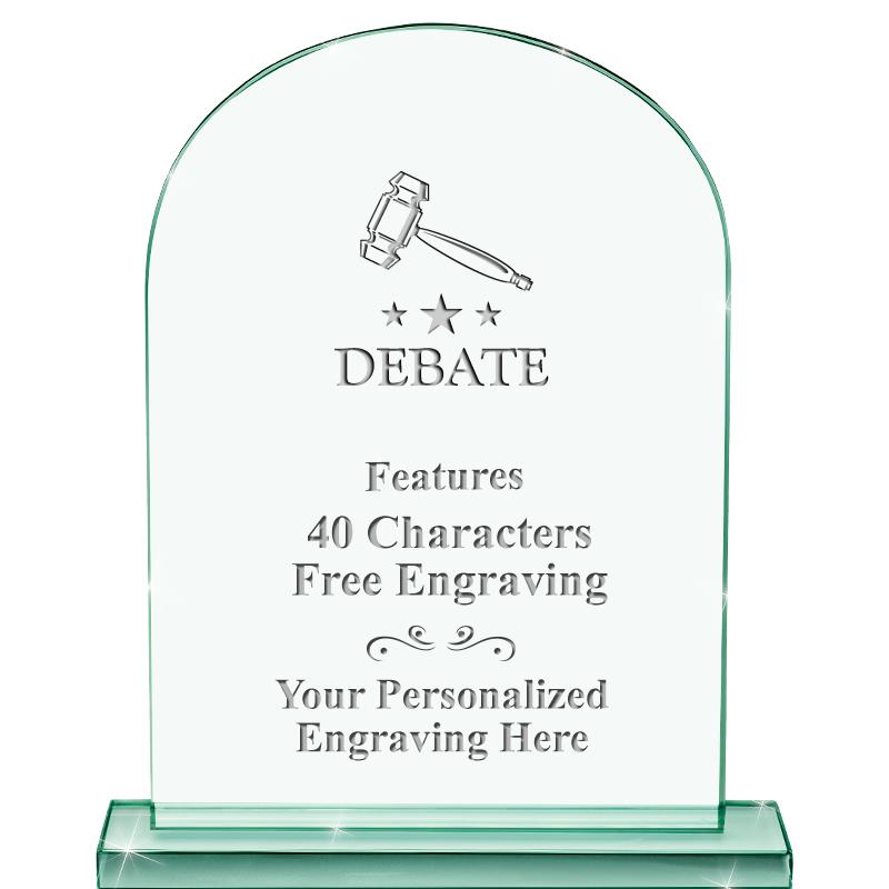 6.25" JADE KEYSTONE CRYS AWARD