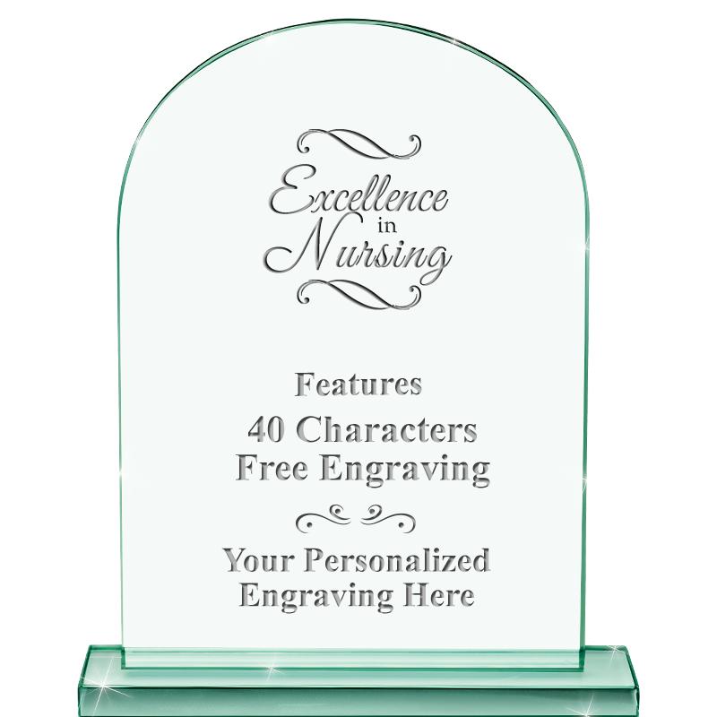 6.25" JADE KEYSTONE CRYS AWARD