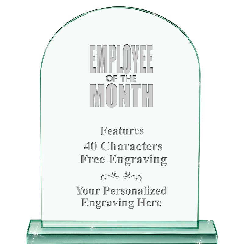 6.25" JADE KEYSTONE CRYS AWARD