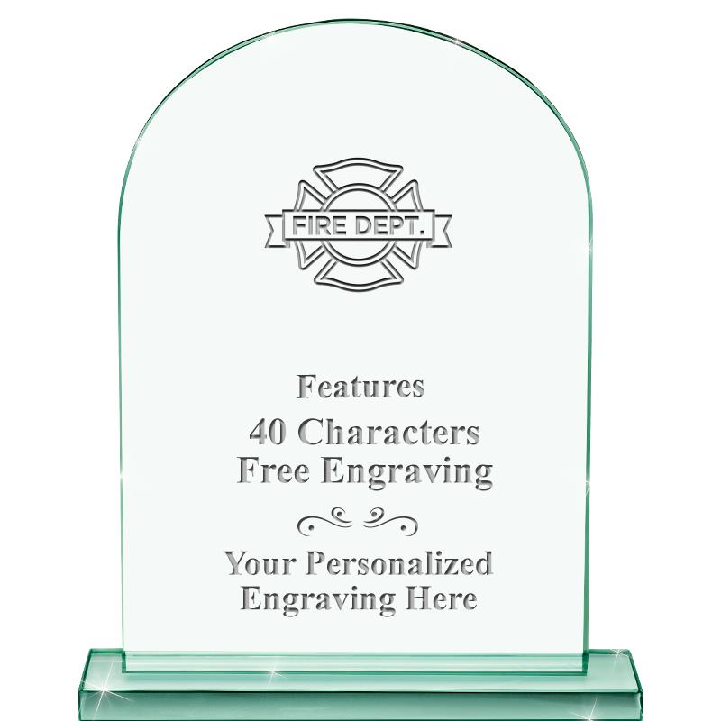 6.25" JADE KEYSTONE CRYS AWARD