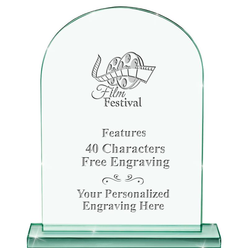 6.25" JADE KEYSTONE CRYS AWARD