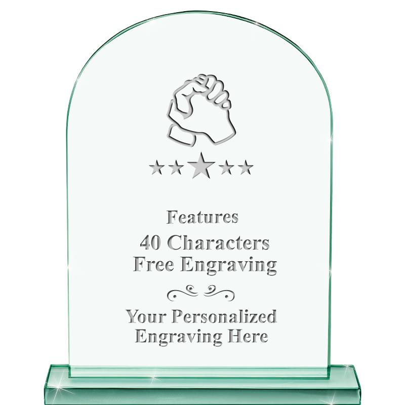 6.25" JADE KEYSTONE CRYS AWARD