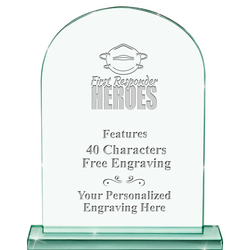 6.25" JADE KEYSTONE CRYS AWARD