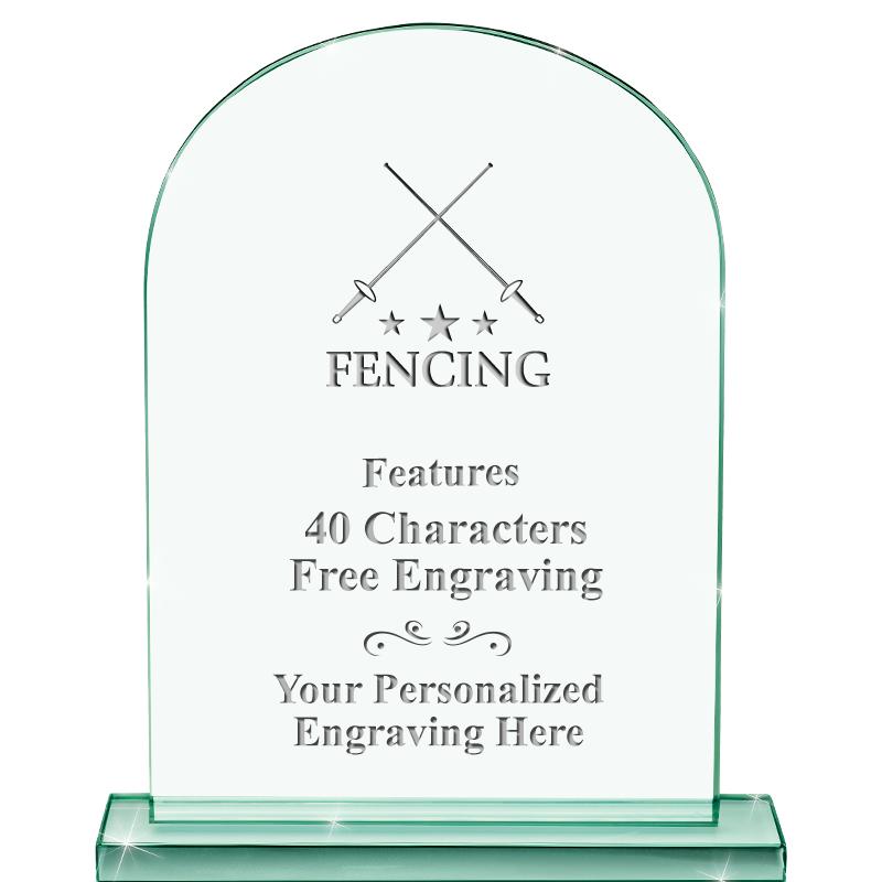 6.25" JADE KEYSTONE CRYS AWARD