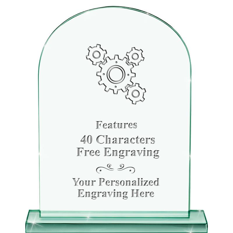 6.25" JADE KEYSTONE CRYS AWARD