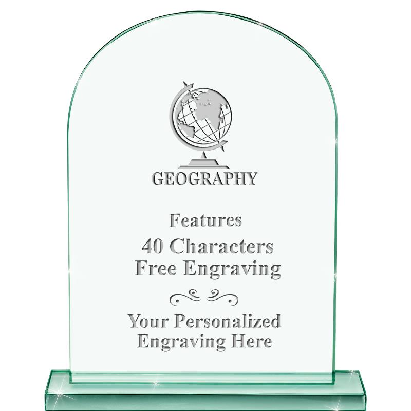 6.25" JADE KEYSTONE CRYS AWARD