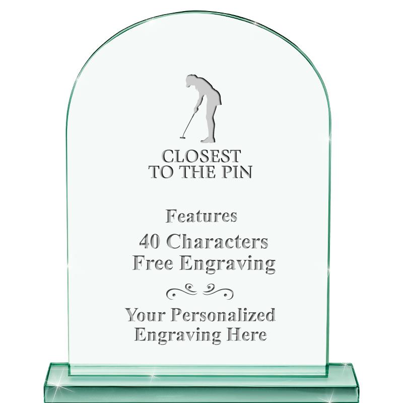 6.25" JADE KEYSTONE CRYS AWARD