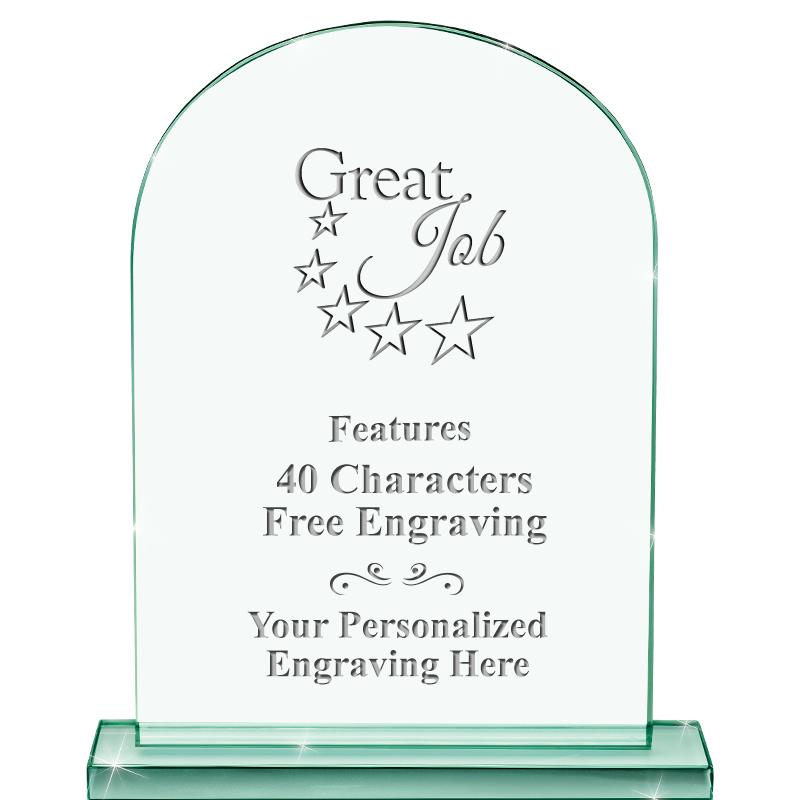 6.25" JADE KEYSTONE CRYS AWARD
