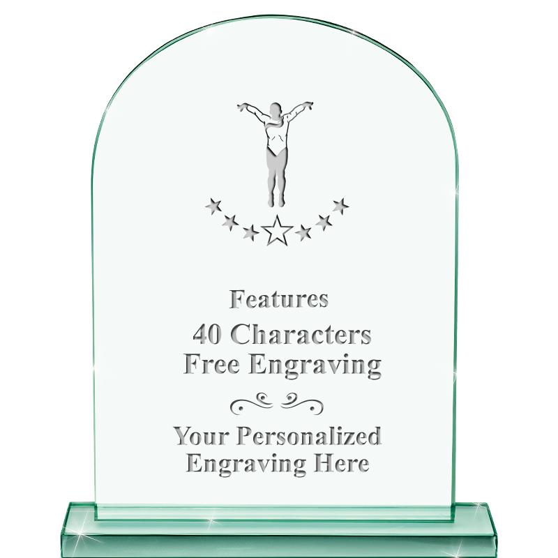 6.25" JADE KEYSTONE CRYS AWARD