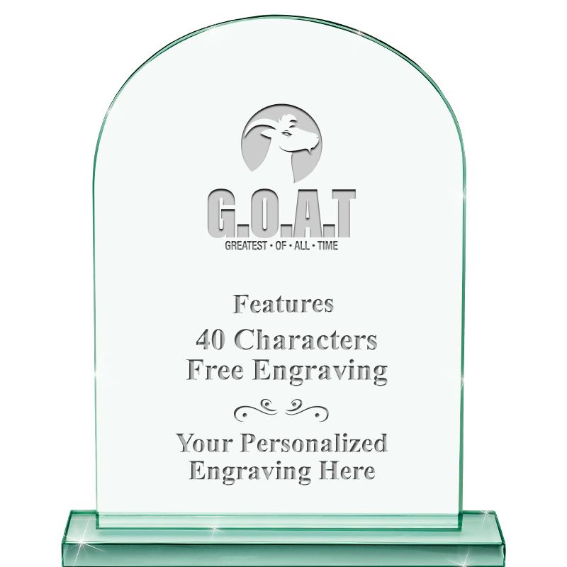 6.25" JADE KEYSTONE CRYS AWARD