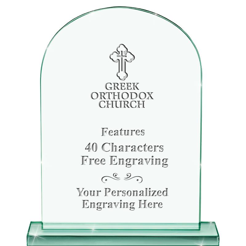 6.25" JADE KEYSTONE CRYS AWARD