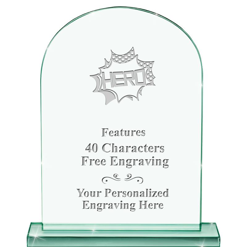 6.25" JADE KEYSTONE CRYS AWARD