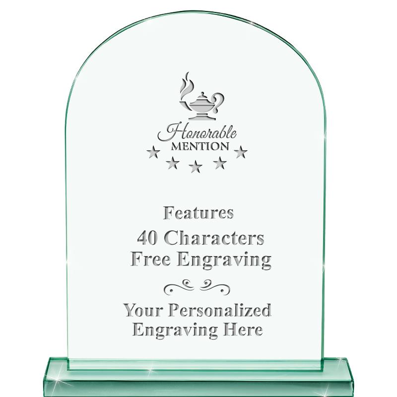 6.25" JADE KEYSTONE CRYS AWARD