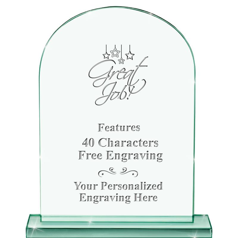 6.25" JADE KEYSTONE CRYS AWARD