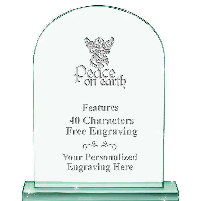 6.25" JADE KEYSTONE CRYS AWARD