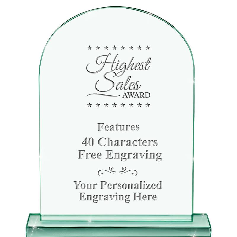 6.25" JADE KEYSTONE CRYS AWARD