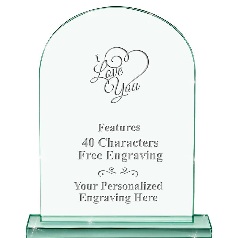 6.25" JADE KEYSTONE CRYS AWARD