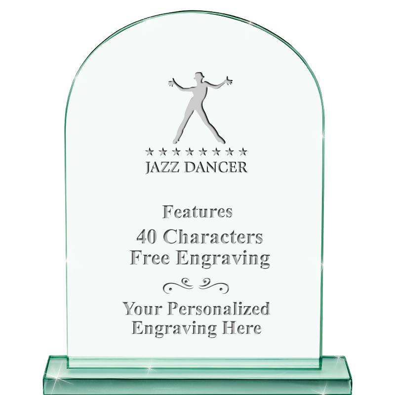 6.25" JADE KEYSTONE CRYS AWARD