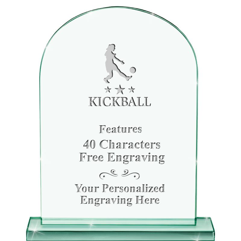 6.25" JADE KEYSTONE CRYS AWARD